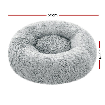i.Pet Pet bed Dog Cat Calming Pet bed Small 60cm Light Grey Sleeping Comfy Cave Washable i.Pet